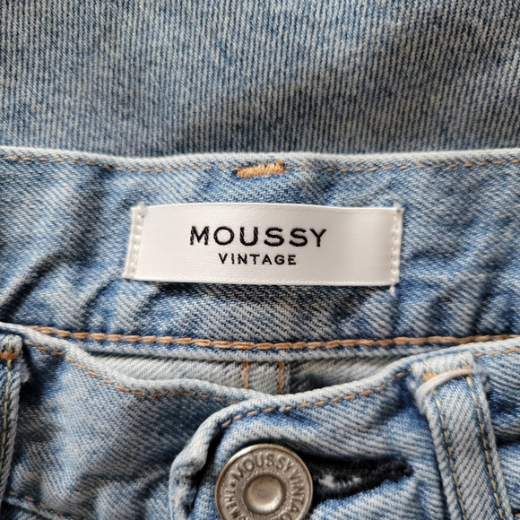 Moussy Vintage Teaneck Straight Leg Jeans Size 26 Ripped Knee - Picture 14 of 16